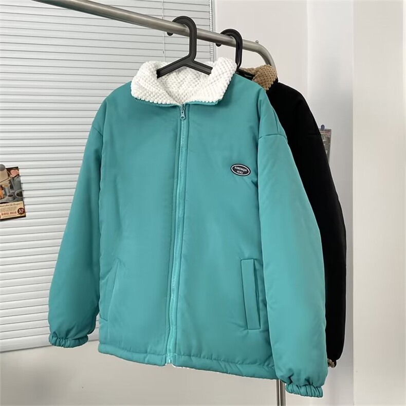 美式高街pu皮棉服男冬季痞帅宽松面包服外套潮牌设计感棉衣图片