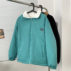 美式高街pu皮棉服男冬季痞帅宽松面包服外套潮牌设计感棉衣，男装棉衣，星座716-2