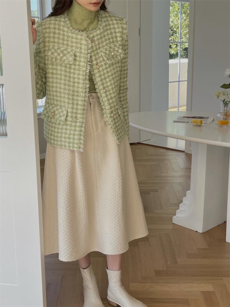 2021新款羊毛款小香风/绿色系，其它，奥瑾