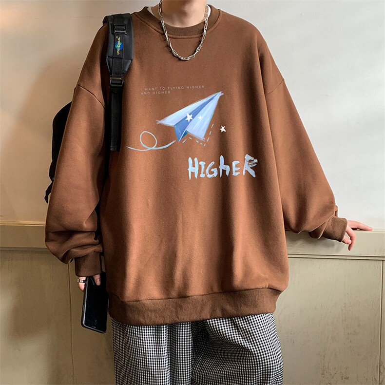 圆领卫衣男大码加厚加绒长袖t恤男S6270-P28加绒款-P33,男装卫衣,电商A040