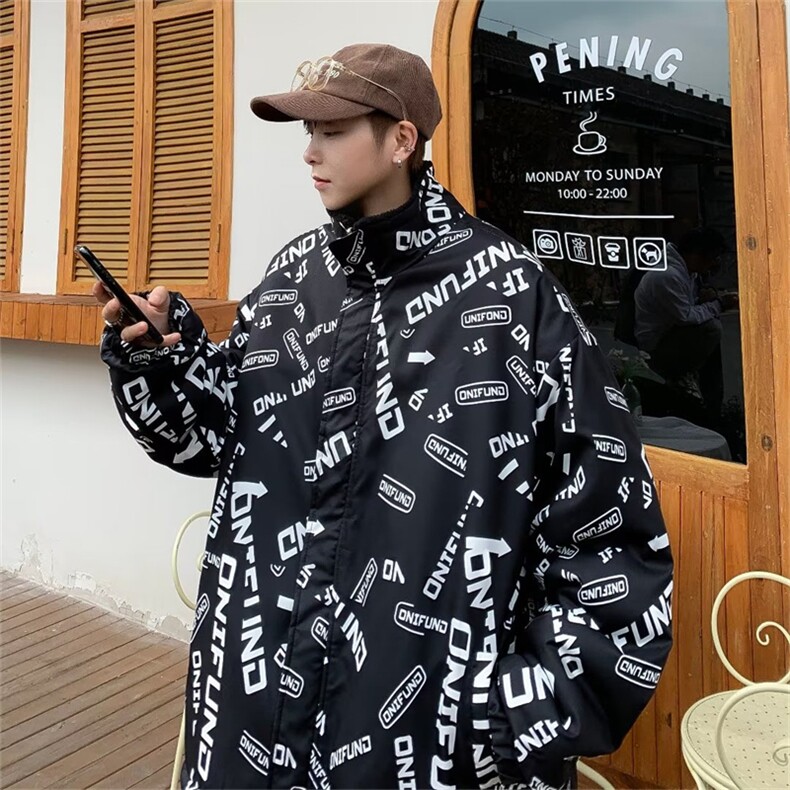 2023秋冬季设计感oversize棉服新款两面穿羊羔毛外套男W6627-P85,男装棉衣,星座512-2