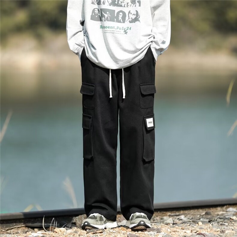 工装裤男韩版潮流多口袋高街帅气2024秋冬季新款ins长裤K4546-P38,男装休闲裤,星座412-3