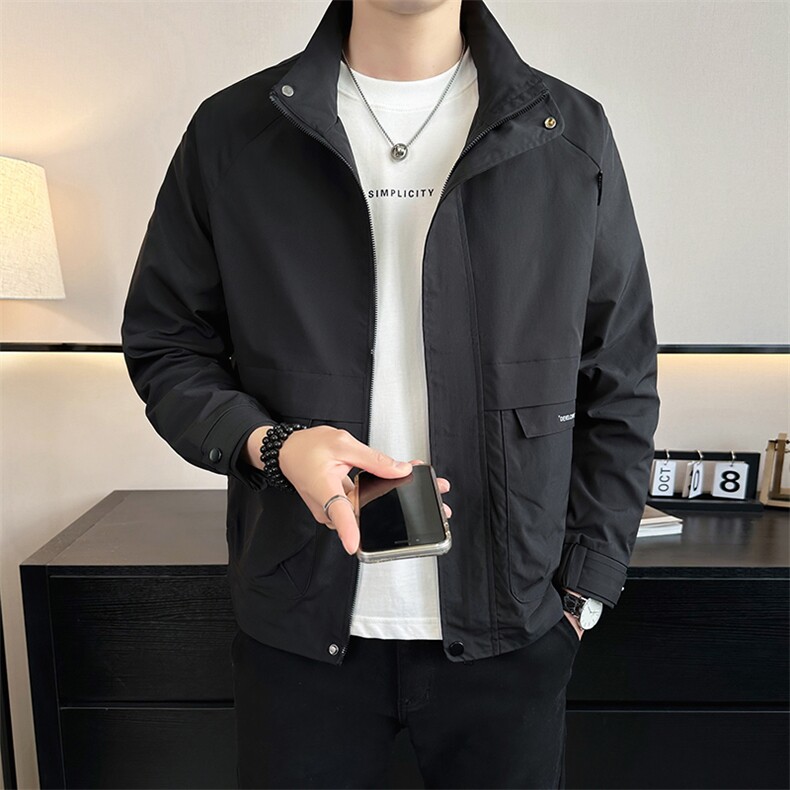 2026店主风春季简约立领休闲棒球服夹克时尚潮流外套7701-P55，男装夹克，电商A413