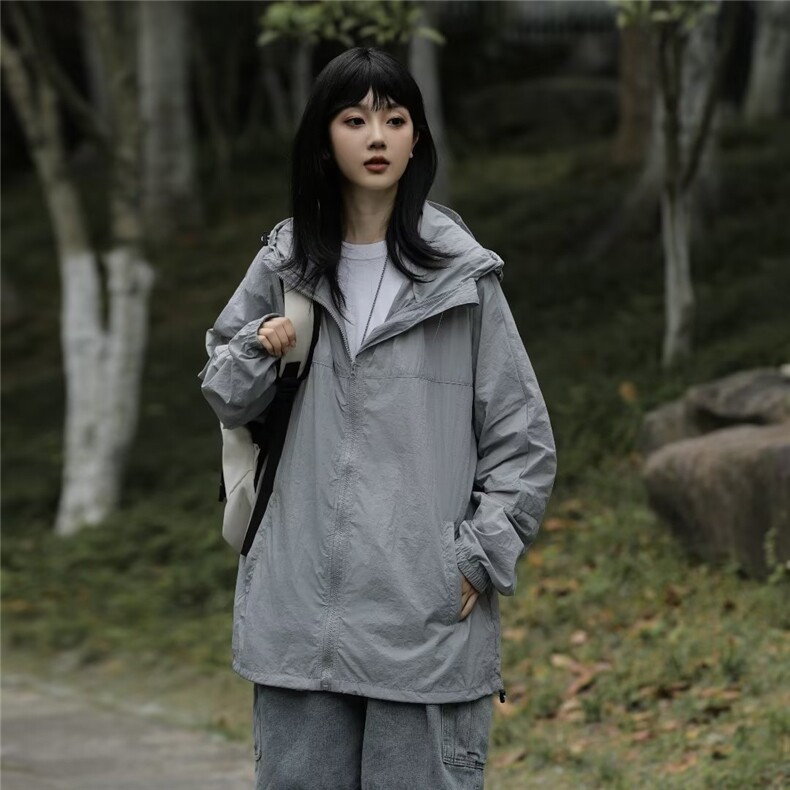 防晒衣男女夏季薄款登山工装冲锋衣宽松防紫外线外套F09007-P45,男装夹克,星座308B-1