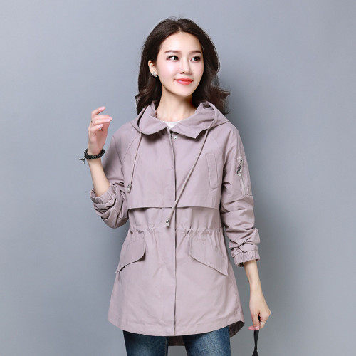 潮流拼接中长款风衣时尚气质休闲外套简约百搭显瘦女装，女装风衣，木子恋