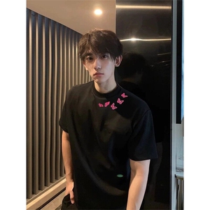 重磅纯棉运动健身短袖T恤男春夏季潮牌修身显肌肉情侣半袖体恤衫图片