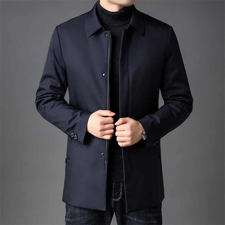 2023秋冬季羽绒服男新款中年男士爸爸装外套商务休闲免烫男装，男装羽绒服，电商B212（原钱塘6029）