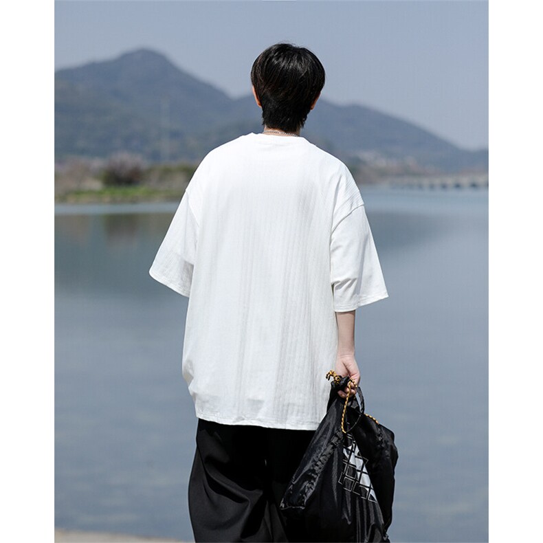 8XL-M重磅！特大码港风短袖T恤男士半袖男五分袖体恤衫DX306P40,男装T恤,电商D206-1