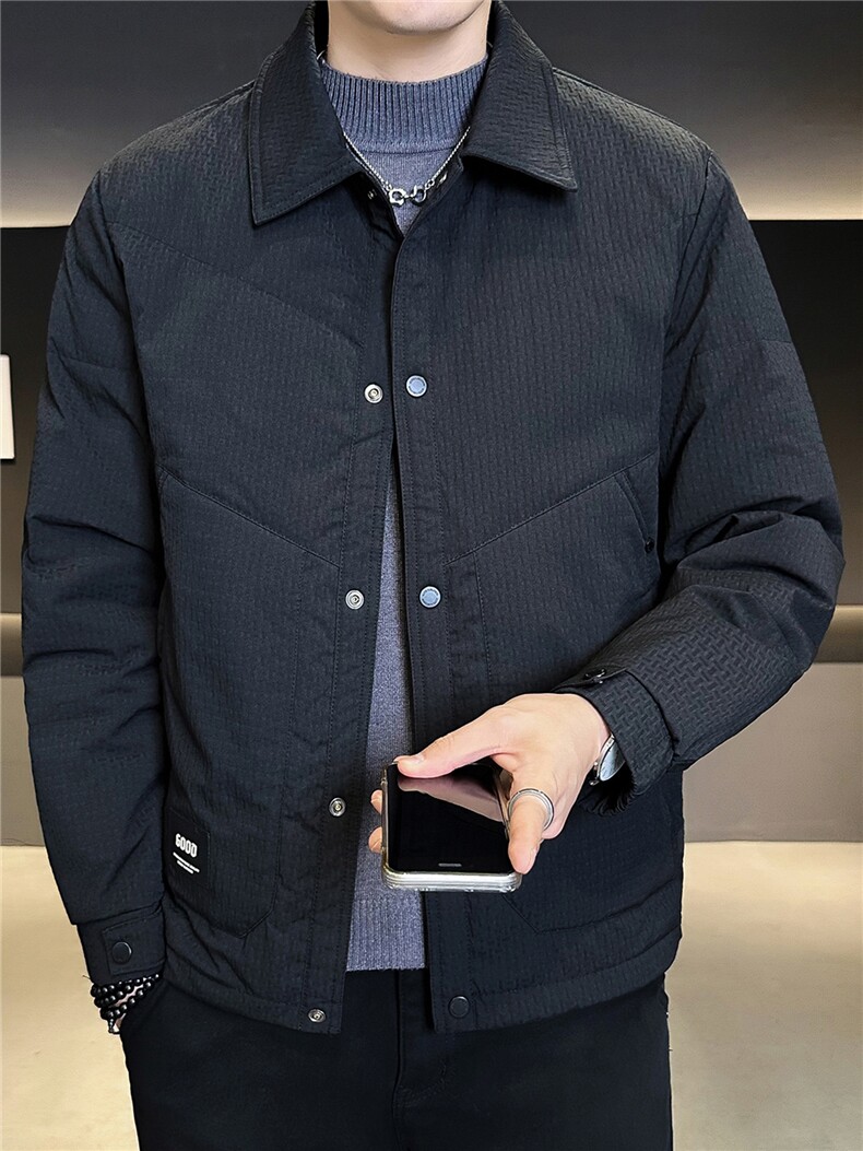 6622-L-4XL-P175标50绒店主冬季翻领休闲定制面料轻薄羽绒服男,男装羽绒服,电商B255
