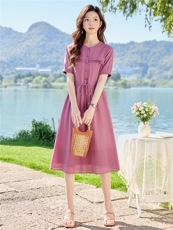 3220A时尚圆领细带连衣裙，女装连衣裙，倪叶myz