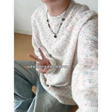 WY10156-特批40控78新款圆领简约套头宽松大码卫衣糯米衣服男，男装卫衣，电商A059