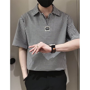 青少年短袖POLO衫男潮牌T恤2025新款男装上衣痞帅夏装衣服半袖帅t图片