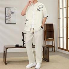（版权注册仿款必究）夏季新款套装冰丝短袖长裤休闲时尚两件套，男装休闲套装，星座1206（原A206）