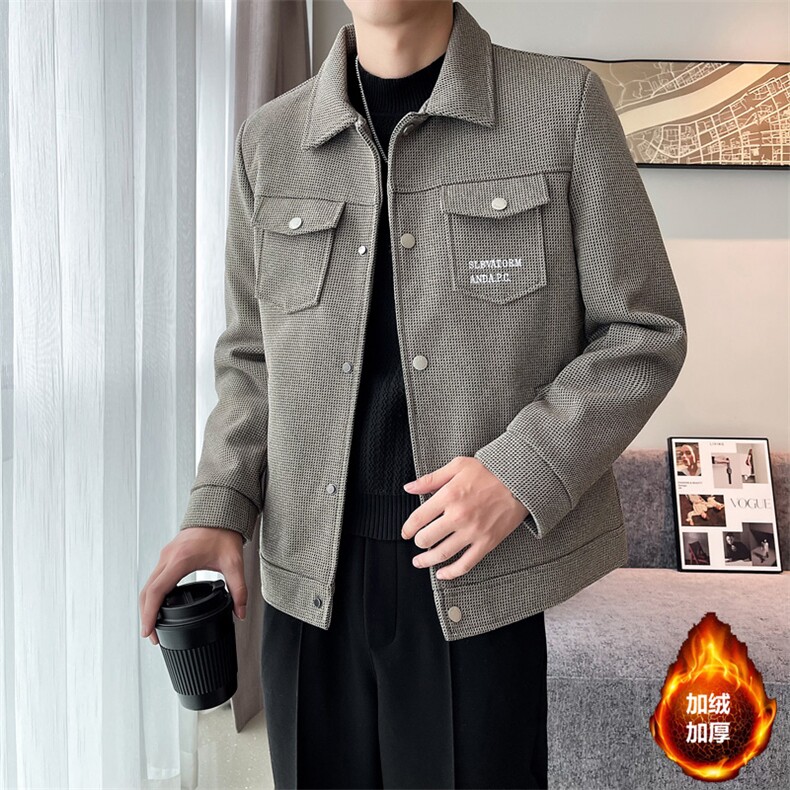 2023秋冬季潮流宽松加棉加厚毛呢大衣夹克外套男N9801-p125控175,男装毛呢大衣,电商D303