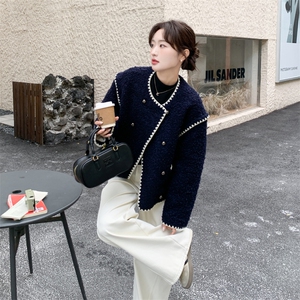2025年冬季新款90白鸭绒保暖小香风羊毛羽绒服外套女图片