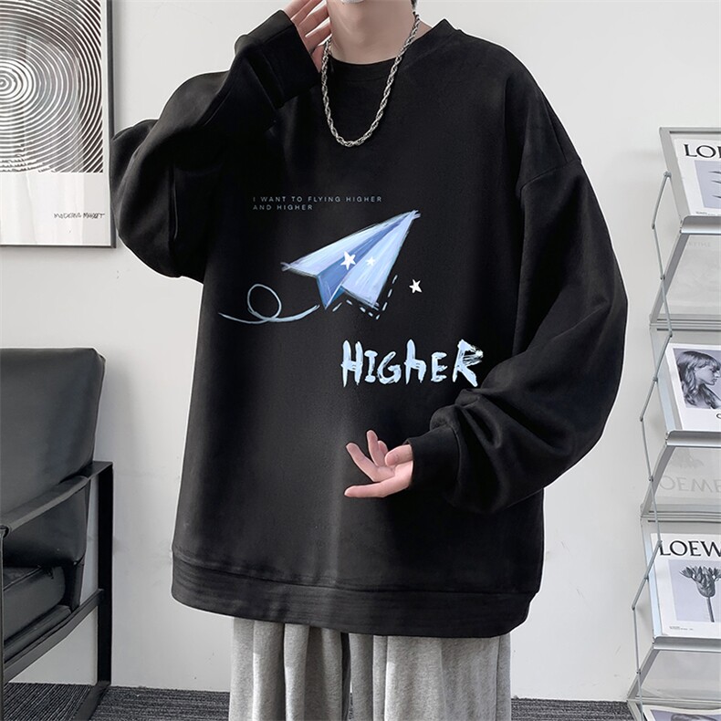 麂皮绒卫衣男大码重磅长袖t恤男 JW81270-P35图片