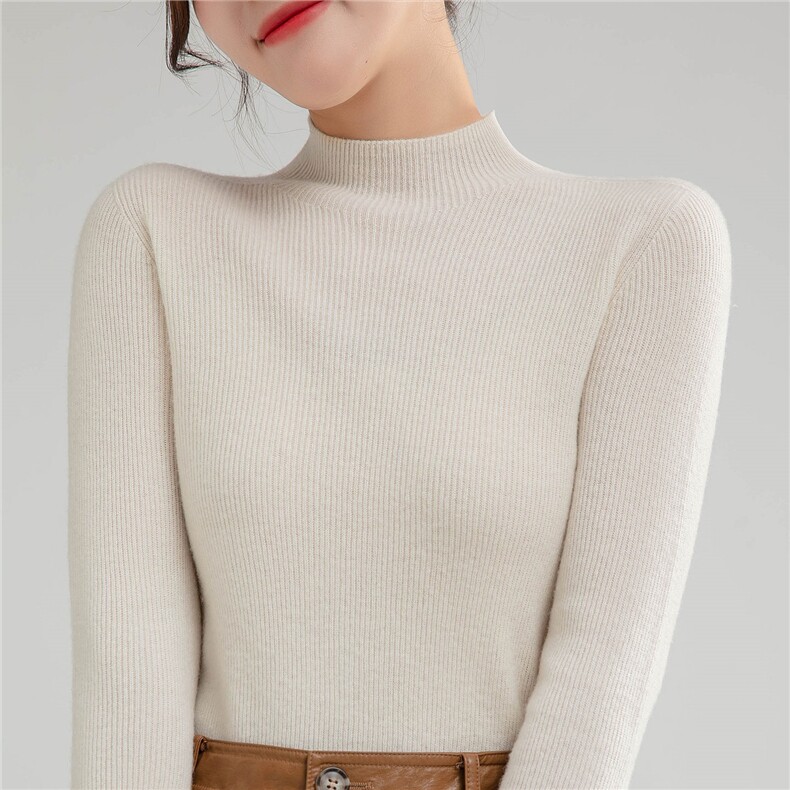 2025年秋季新款就加银丝修身针织羊毛上衣时尚休闲通勤百搭，女装羊毛衫，尚达羊绒