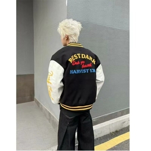 W9480-P73 网图现货 美式高街慵懒原宿潮流刺绣棒球服外套气质图片