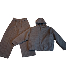 秋冬新款高级保暖连帽棉服外套弯刀裤套装男潮TZ353上衣135裤子78，男装棉衣，电商B267