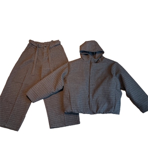 秋冬新款高级保暖连帽棉服外套弯刀裤套装男潮TZ353上衣135裤子78图片