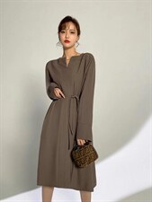 《现货》结构简约设计中长连衣裙，女装连衣裙，M&VC