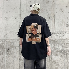 夏季印花潮流卡通动漫短袖男T恤圆领时尚潮牌A9284-P36，男装T恤，星座208-5