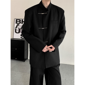 2025春季新中式中山装立领金属扣西服结婚礼服休闲西装男女外套图片