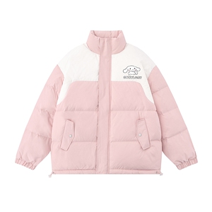 白底23新款冬季宽松字母印花立领棉服外套TPMY64302特批P85控138图片