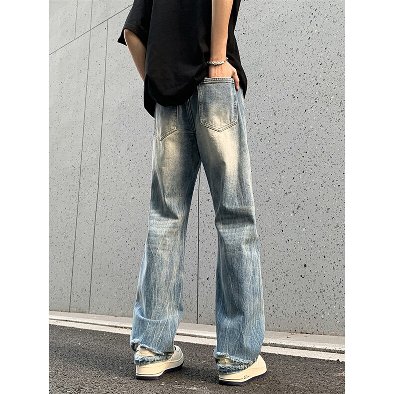 B221美式ins高街暗黑小众夏季重工艺破洞牛仔裤LK24178-P65控88,男装牛仔裤,电商B221