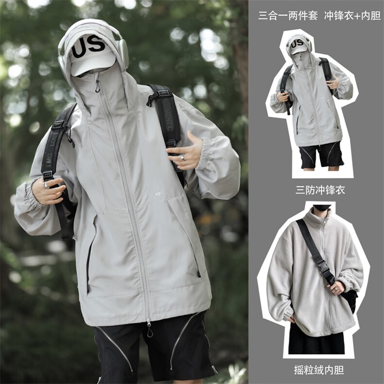 抖音直播！冲锋衣防风防水三合一外套夹克男两件套 XH36SHY-P97图片