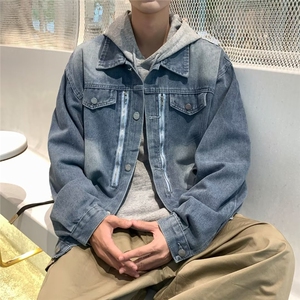 秋季ins港风夹克牛仔外套男帅气宽松男生褂子痞帅上衣服M1008