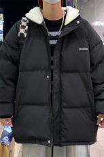 MY6139/P110冬季港风连帽刺绣羊羔毛棉衣男女大码面包服棉袄外套，男装棉衣，电商A141