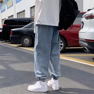 春秋束脚牛仔裤男薄款直筒宽松潮流修身小脚九分裤子NK690-特P30图片
