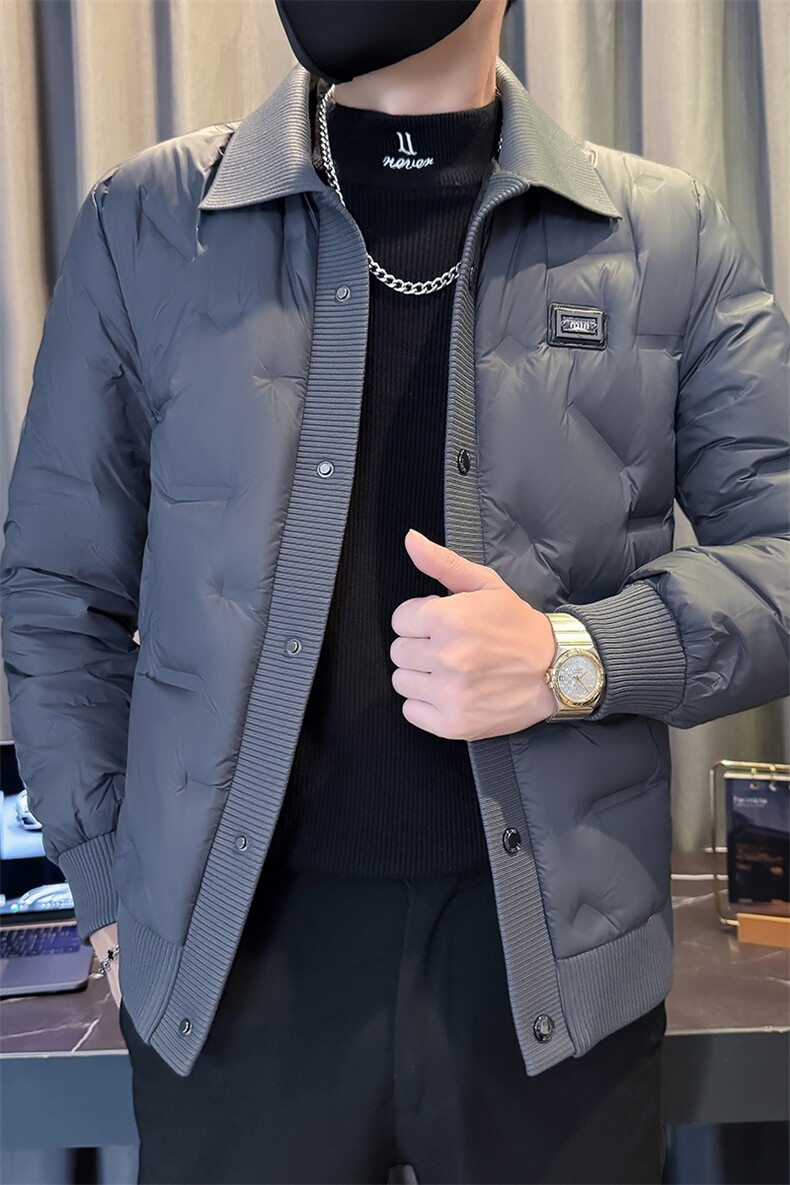 2025新款足货有报告冬季轻薄菱形格羽绒服潮高领外套YR2699,男装羽绒服,星座301B-2（原A443-1）