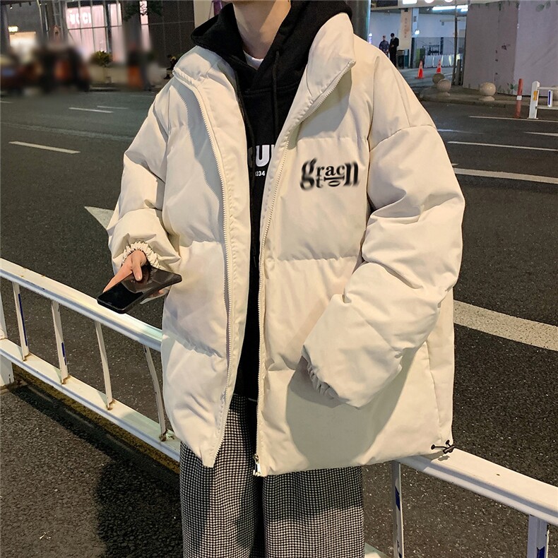 港风夜景冬款字母印花宽松休闲立领棉服A247-MY2091特批65控98,男装棉衣,电商A247