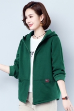 2021春季新款时尚减龄连帽螺纹袖口短外套，女装卫衣/绒衫，丽影随形