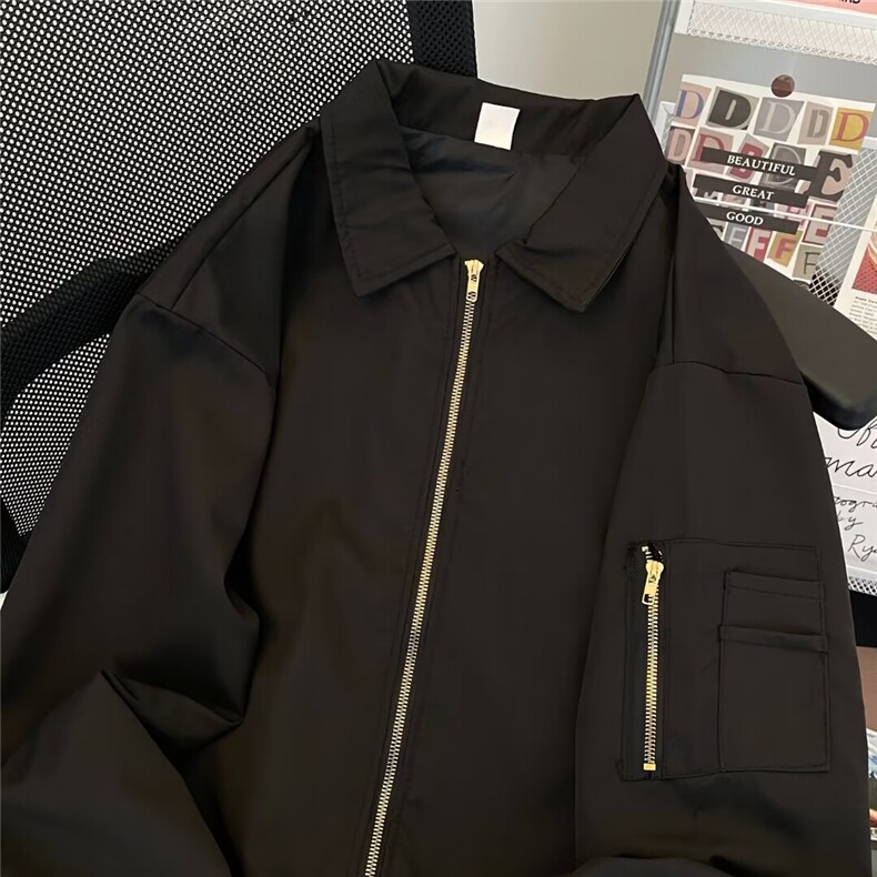 港风秋款男夹克衫工装拉链口袋宽松休闲外套JK033P55,男装夹克,星座1013-1