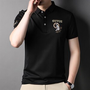 男士短袖T恤2023夏季新款中青年男士舒适透气商务休闲宽松Polo衫图片