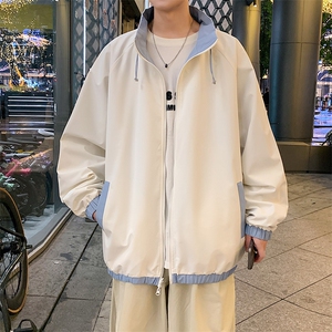 港风双面穿上衣夹克宽松落肩立领冲锋衣外套 JK907 P70图片