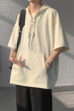 现货T10113-特批35控68夏季新款设计感连帽短袖百搭大码T恤，男装T恤，电商A059
