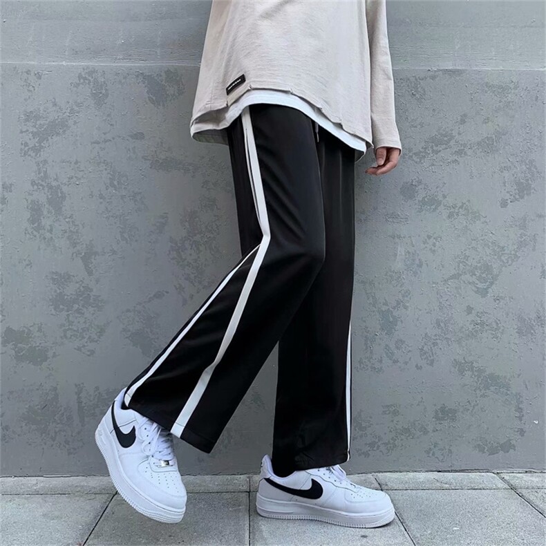 运动裤男女春秋季港风休闲宽松直筒阔腿潮流高街嘻哈痞帅K740-P30，女装休闲裤，星座1008-2