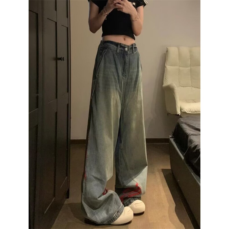 AK1990-P60新款美式港风高街复古牛仔裤ins网红，女装休闲裤，星座617A-2