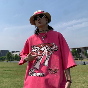 美式趣味印花 水洗做旧 夏季无袖背心/马甲/坎肩XZ514-2-1311-P38图片
