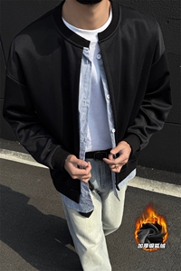 380g重磅假两件加绒银狐绒长袖开衫卫衣男W5055J加绒-特P60控108图片