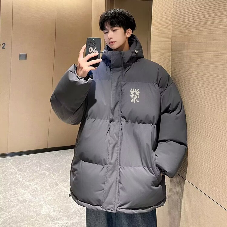 棉服男款冬季美式立领轻薄棉服加厚棉衣外套短款面包服,男装棉衣,星座218-8