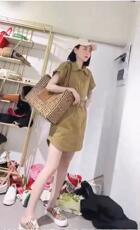 SGH2115夏季新款2021ins街风纯棉工装衬衫连衣裙，女装衬衫，L·H·X