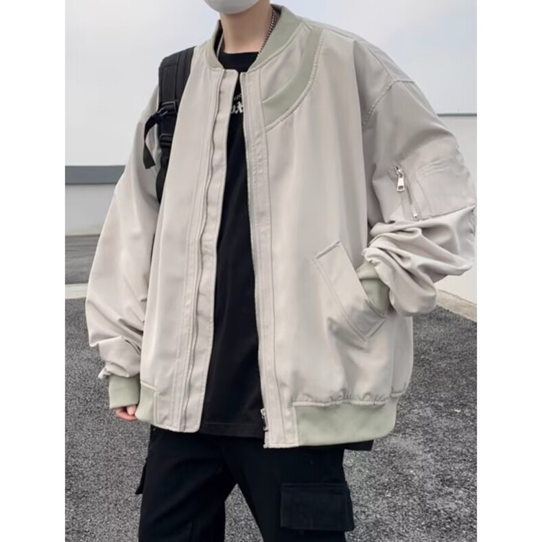 棒球服外套男秋季美式潮牌复古高级感宽松飞行员夹克,男装夹克,星座218-8