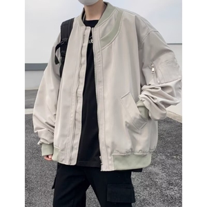 棒球服外套男秋季美式潮牌复古高级感宽松飞行员夹克图片
