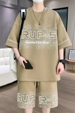 休闲运动套装夏季宽松阔版青少年学生短袖短裤一套A436-T66-P50，男装牛仔裤，电商A436
