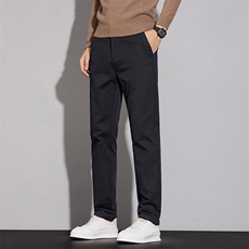 休闲裤男修身小直筒高端米白色新款长裤子男士弹力西裤D1015-P50，男装西裤，星座509